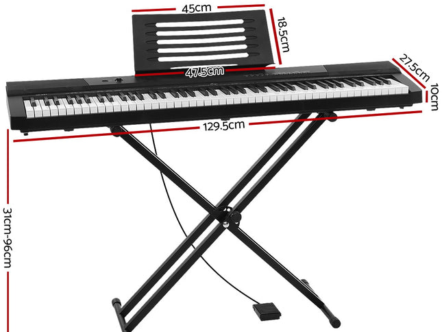 Alpha 88 Keys Electronic Piano Keyboard Digital Electric w/ Stand Sustain Pedal