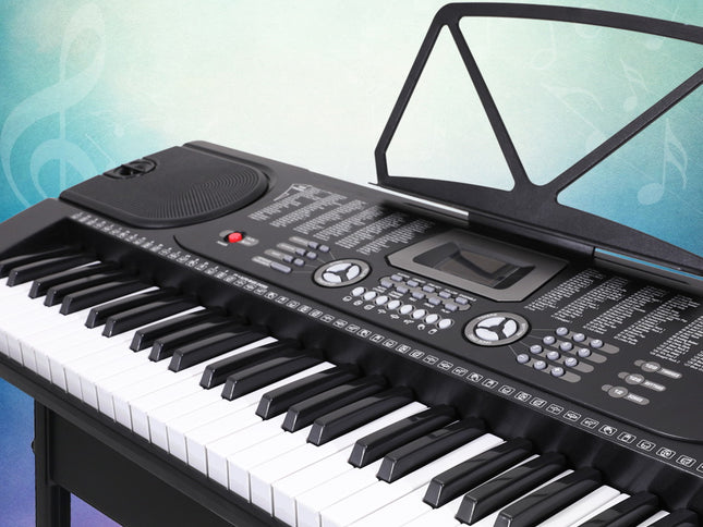 Alpha 61 Keys Electronic Piano Keyboard Digital Electric w/ Stand Beginner Black
