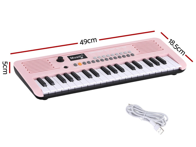 Alpha 37-Key Digital Piano Keyboard for Kids Beginners Electronic Keyboard Piano Gift Pink