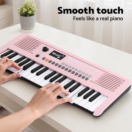 Alpha 37-Key Digital Piano Keyboard for Kids Beginners Electronic Keyboard Piano Gift Pink