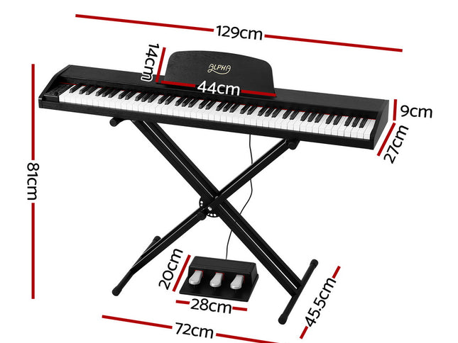 Alpha 88 Keys Digital Piano Keyboard Electronic w/ Stand