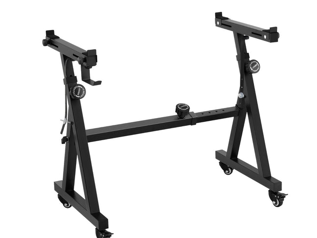 Alpha Heavy Duty Adjustable Piano Stand with Lockable Wheels Z-Stand Black