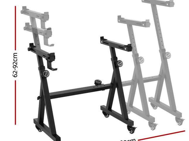 Alpha Heavy Duty Adjustable Piano Stand with Lockable Wheels Z-Stand Black