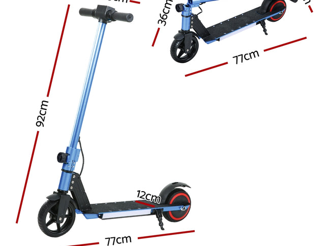 Electric Scooter 130W 16KM/H LED Light Folding Portable Riding Commuter Blue