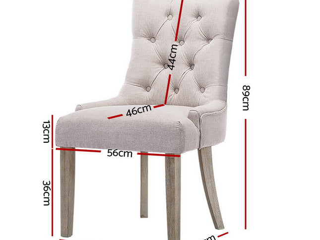 Artiss Dining Chairs Set of 4 Linen French Provincial Beige