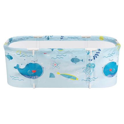Weisshorn Foldable Bathtub PVC Spa Bucket Inflatable Cushion 134x65cm Blue