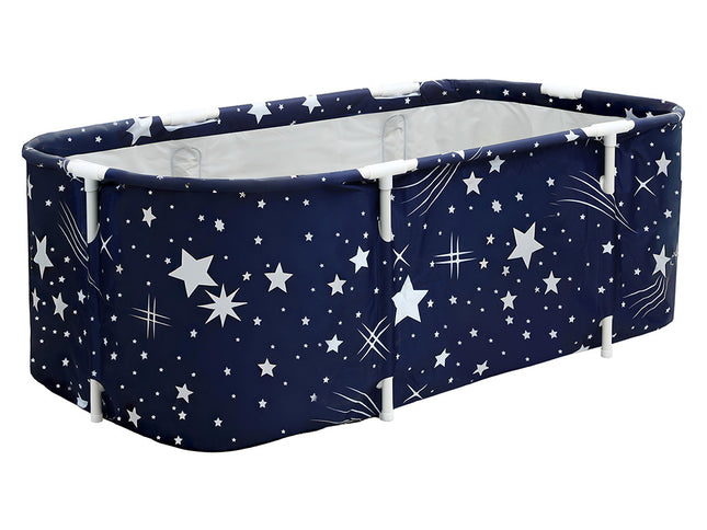 Weisshorn Foldable Bathtub PVC SPA Bucket Inflatable Cushion 134x65cm Star Navy
