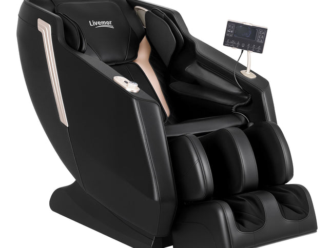 Livemor Flex Massage Chair Full Body with Heat Zero Gravity Recliner, 24 Airbags, Foot Massage, 6 Auto Programs, Voice Control, Bluetooth Speakers, Screen Control, Extendable Footrest
