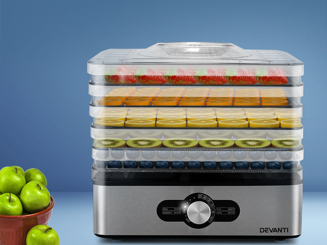 Devanti 5 Trays Food Dehydrator Stainless Steel Tray