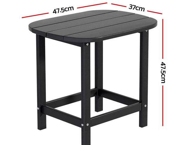 Gardeon Outdoor Coffee Side Table HDPE Desk Patio Furniture Camping Garden Black
