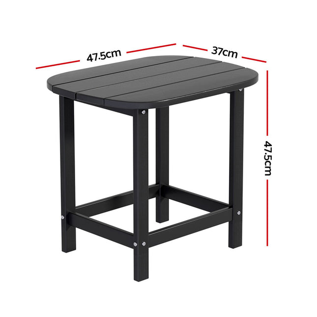 Gardeon Outdoor Coffee Side Table HDPE Desk Patio Furniture Camping Garden Black
