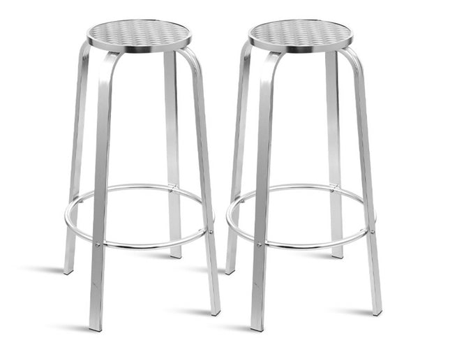 Gardeon 2x Outdoor Bar Stools Aluminum