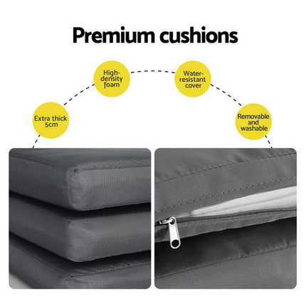 Gardeon Outdoor Dining Set 5 Piece Aluminum Extendable Table Setting White