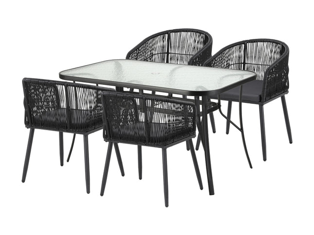 Gardeon 5PC Outdoor Dining Set Table and Chairs Garden Patio Furniture Bistro Set Black