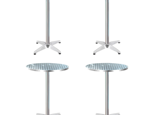 Gardeon Set of 4 Outdoor Bar Table Aluminium Round 70/110CM