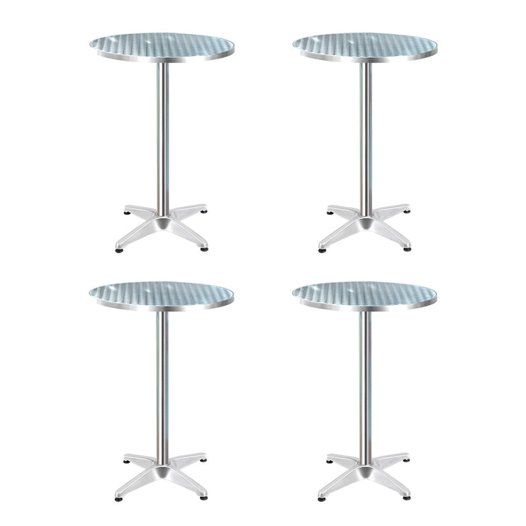 Gardeon Set of 4 Outdoor Bar Table Aluminium Round 70/110CM