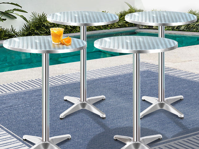 Gardeon Set of 6 Outdoor Bar Table Aluminium Round 70/110CM