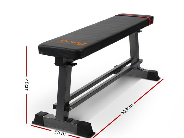 Everfit Weight Bench Flat Bench Press Home Gym Equipment 300kg Capacity