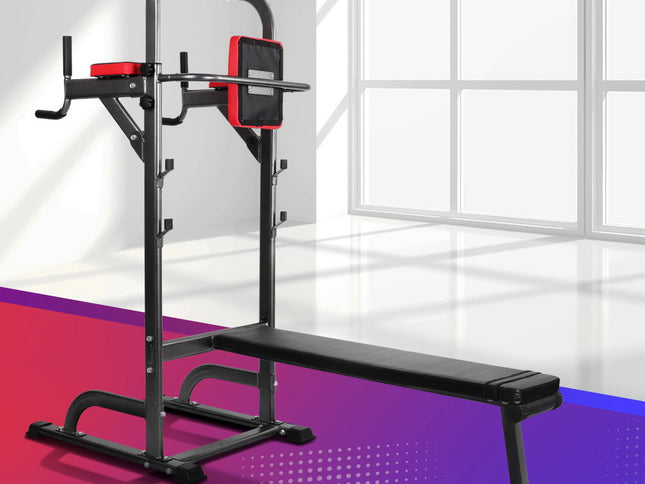 Everfit Weight Bench Chin Up Bar Bench Press Home Gym 380kg Capacity