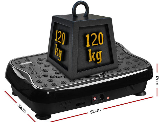 Everfit Vibration Machine Platform Vibrator With Resistance Rope Home Gym Black