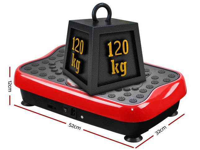 Everfit Vibration Machine Platform Vibrator with Resistance Rope Home Gym Red