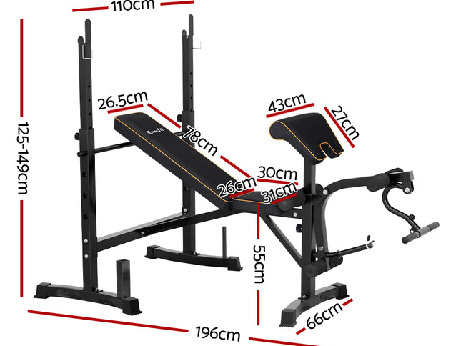 Everfit Weight Bench 10 in 1 Bench Press Home Gym Station 330kg Capacity