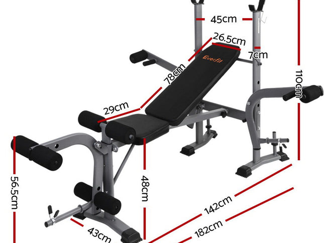 Everfit Weight Bench 8 in 1 Bench Press Adjustable Home Gym Station 200kg