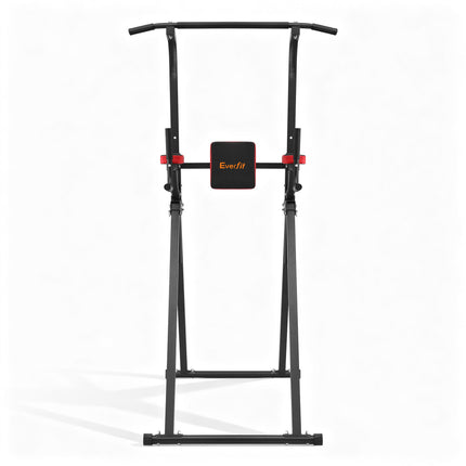 Everfit Chin Up Tower Pull Up Station Adjustable Dip Station Folding Home Gym Black