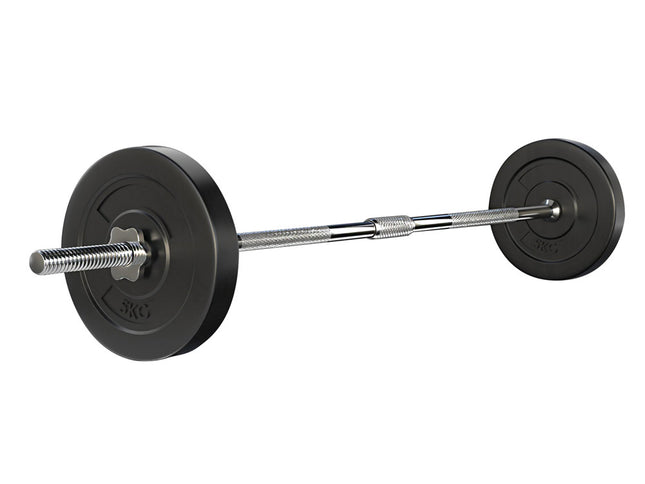 Everfit 18kg Barbell Set Weight Plates Bar Lifting Bench 168cm