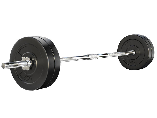Everfit 28kg Barbell Set Weight Plates Bar Lifting Bench 168cm