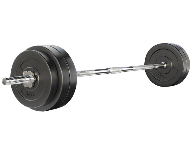 Everfit 58kg Barbell Set Weight Plates Bar Lifting Bench 168cm