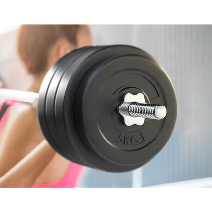 Everfit 78kg Barbell Set Weight Plates Bar Lifting Bench 168cm