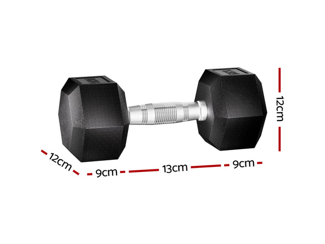 Everfit 20kg Hex Dumbbells Set Dumbbells Weights Lifting Bench Gym Workout 2x10kg
