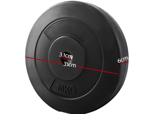 Everfit Weight Plates Standard 2X 10kg Barbell Plate Weight Lifting