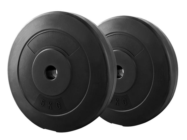Everfit Weight Plates Standard 2X 5kg Barbell Plate Weight Lifting