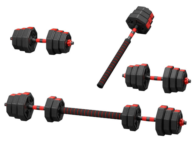 Everfit 20kg Adjustable Dumbbell Barbell Set Weight Plates Home Workout