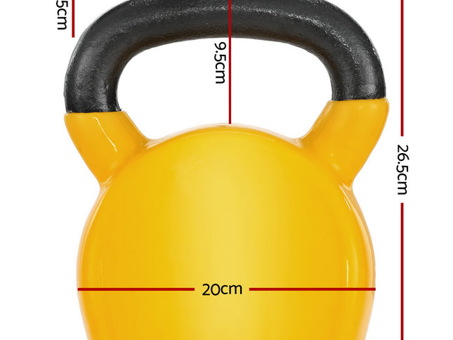 Everfit 20kg Kettlebell Set Weightlifting Bench Dumbbells Kettle Bell Gym Home