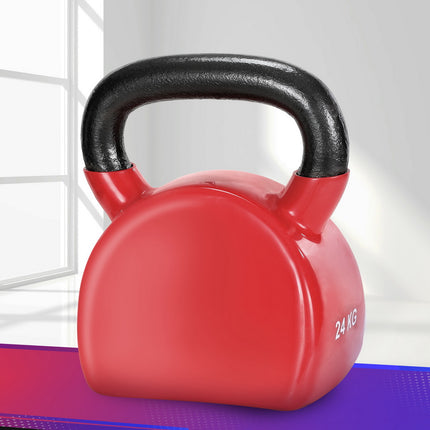 Everfit 24kg Kettlebell Weightlifting Bench Dumbbells Kettle Bell Gym Home