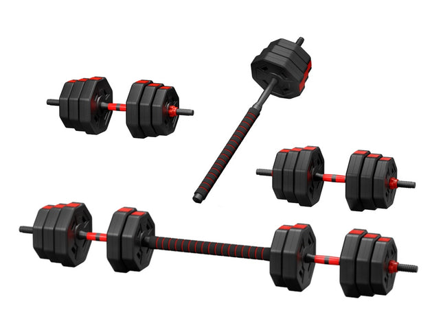 Everfit 40kg Adjustable Dumbbell Barbell Set Weight Plates Home Workout