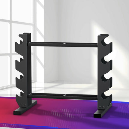 Everfit Dumbbells Rack Dumbbell Kettlebell Stand Home Gym Storage 200kg Capacity