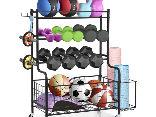 Everfit Dumbbell Rack Weight Rack for Dumbbells Home Gym Storage Black