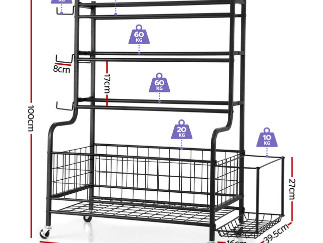Everfit Dumbbell Rack Weight Rack for Dumbbells Home Gym Storage Black
