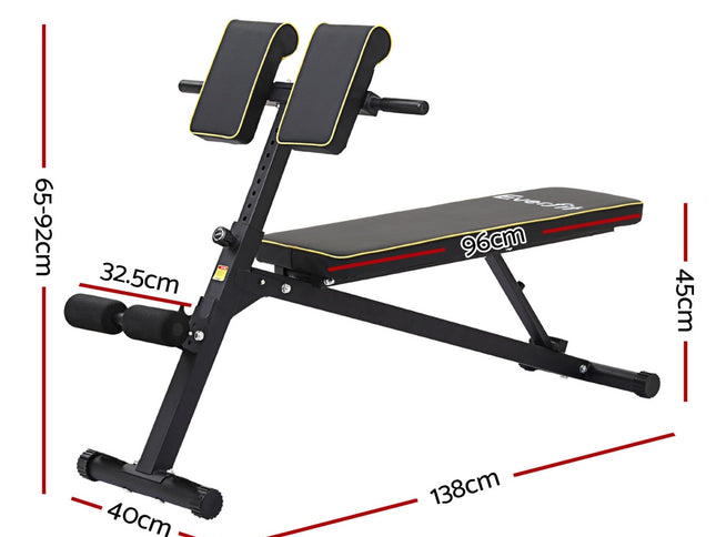 Everfit Roman Chair Adjustable Weight Bench Strength Training Preacher Curls