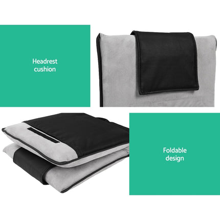 Artiss 4X Floor Lounge Sofa Bed Floor Cushion Velvet Grey