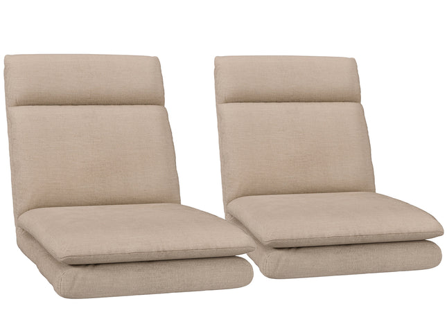 Artiss 2XFloor Chair Sofa Linen Beige