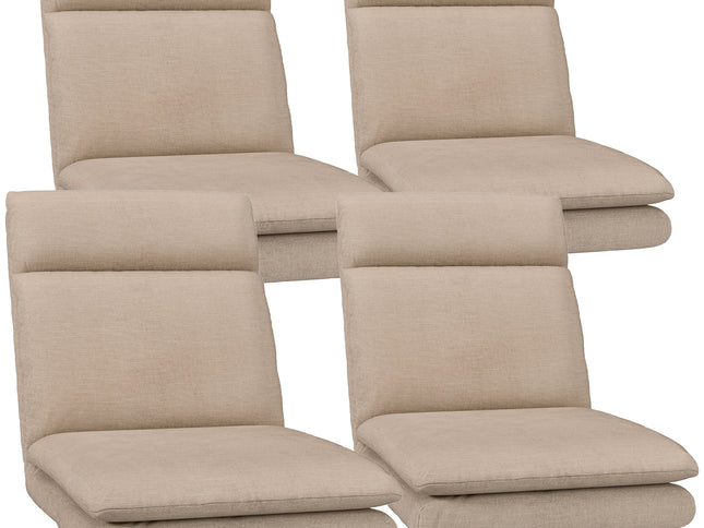 Artiss 4XFloor Chair Sofa Linen Beige