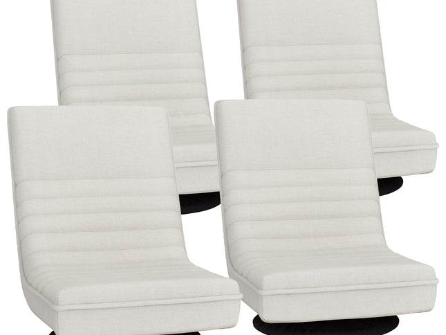 Artiss 4XFloor Chair Lounge Sofa Swivel Foldable Linen White