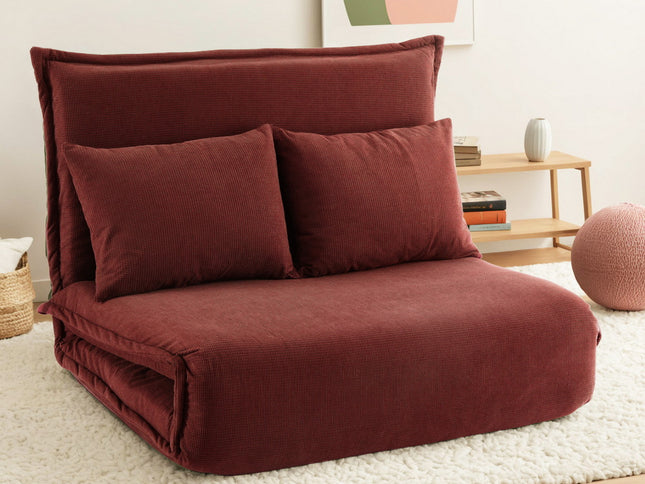Artiss Floor Lounge Sofa Bed Foldable 2 Seater Orange