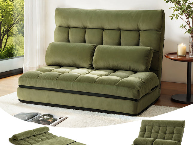 ArtissLounge Sofa Bed 2 seater Green Fabric