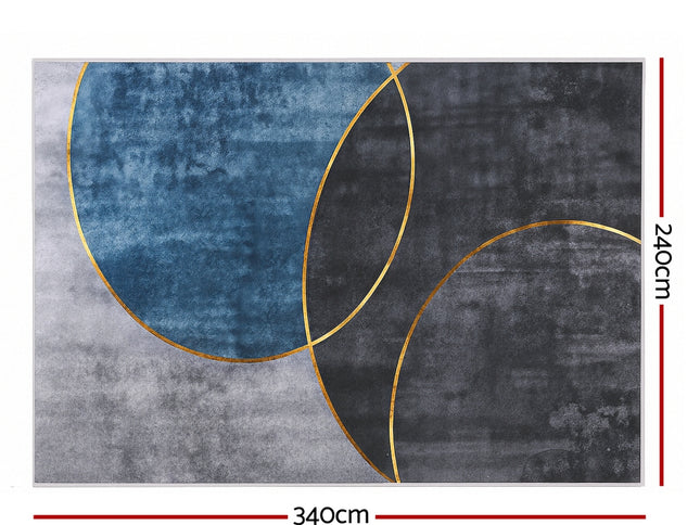 Artiss Washable Floor Rug 240X340cm Large Geometric Area Rug Modern Floor Carpet